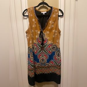 DR2 Women's Midi Dress - Mustard, Blue, Black